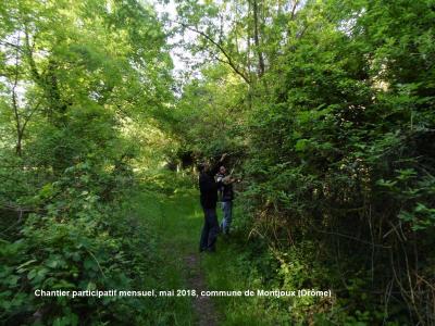 Chantier participatif Montjoux mai 2018 chemin rural suite et fin