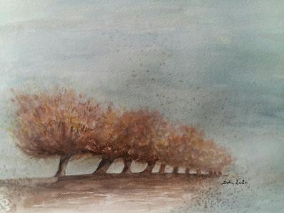 11 Dominique Dans la brume aquarelle