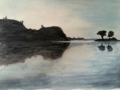 Dominique Violon silencieux Aquarelle